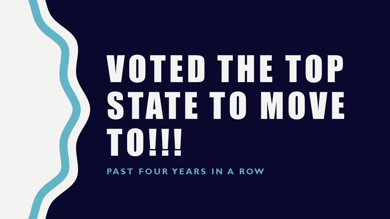 VOTED THE TOP STATE TO MOVE TO!!! PAST FOUR YEARS IN A ROW