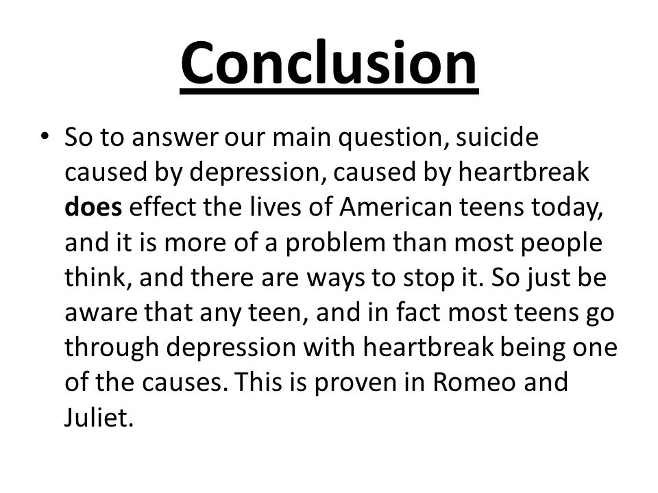 teenage depression essay conclusion