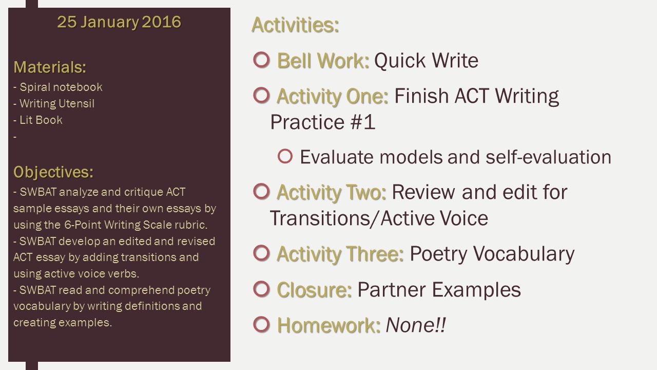 College homework assignments rebt