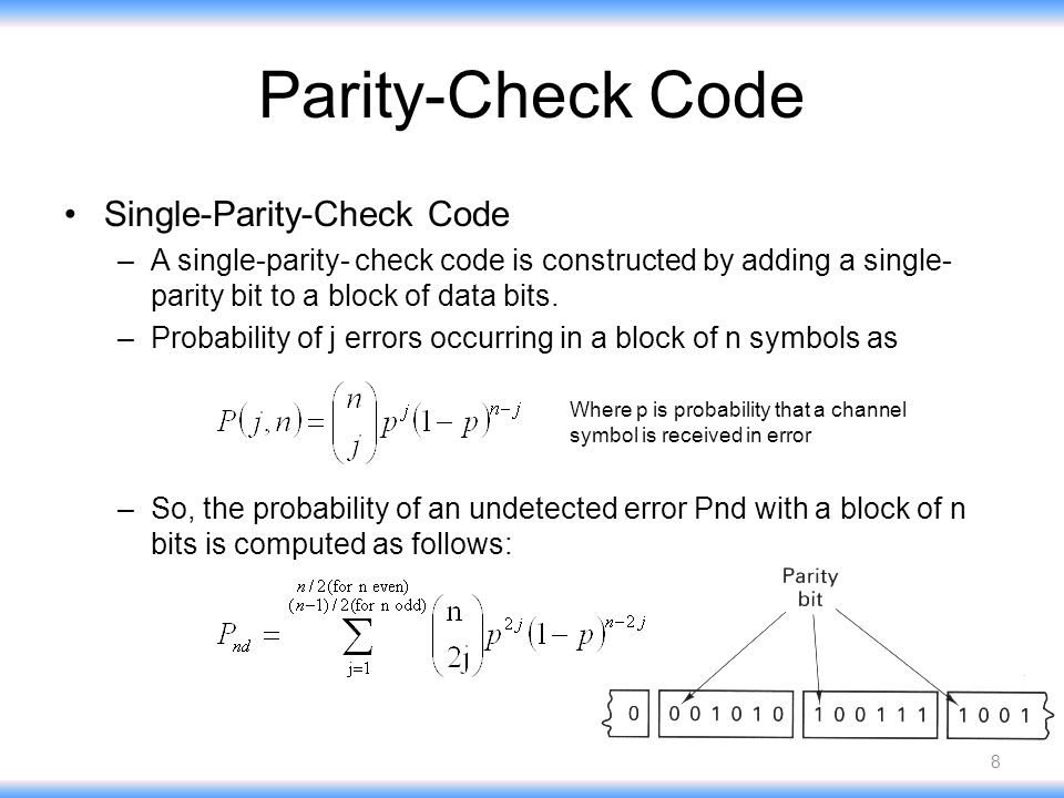 probability of undetected error in parity check