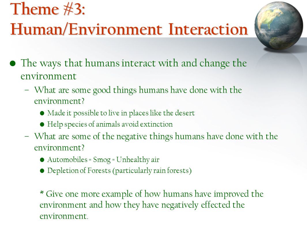 positive examples of human environment interaction