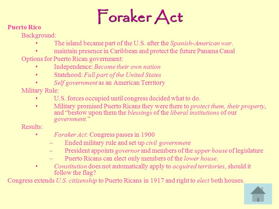 Foraker Act (1900)  Definition, Significance, Puerto Rico, & U.S.