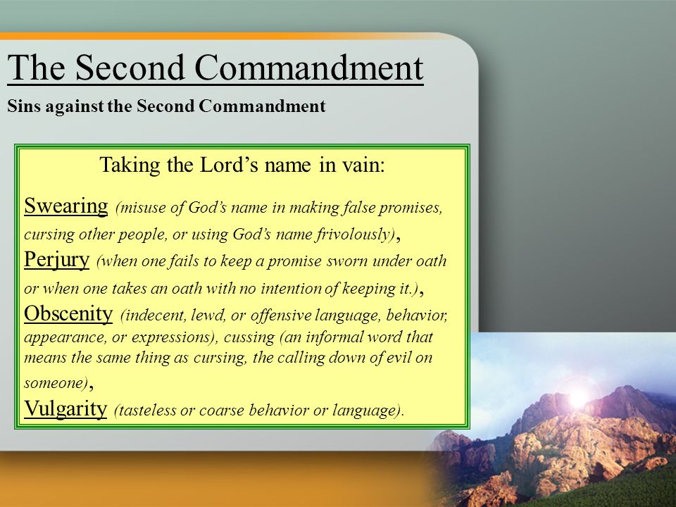 second commandment catholic