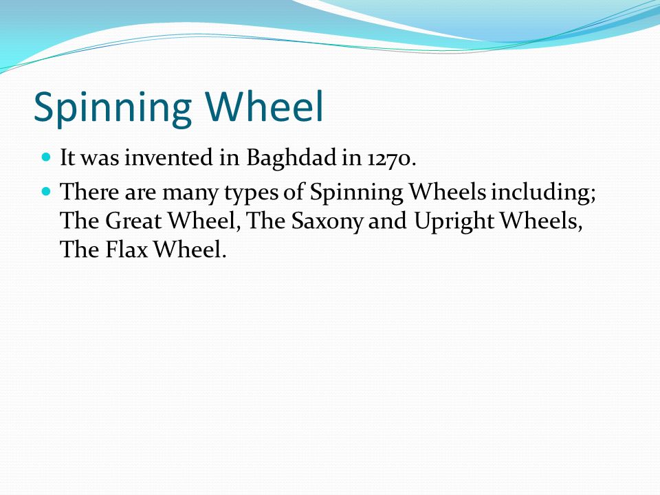 Types of Spinning Wheels