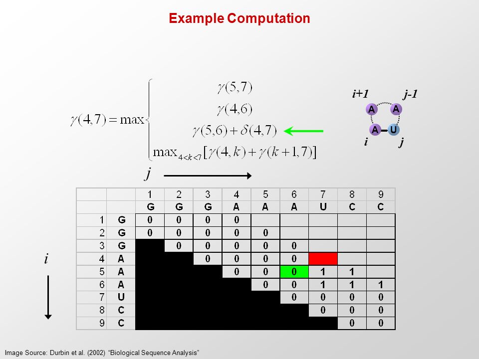 Example Computation j i i+1j-1 ij AU A A Image Source: Durbin et al.