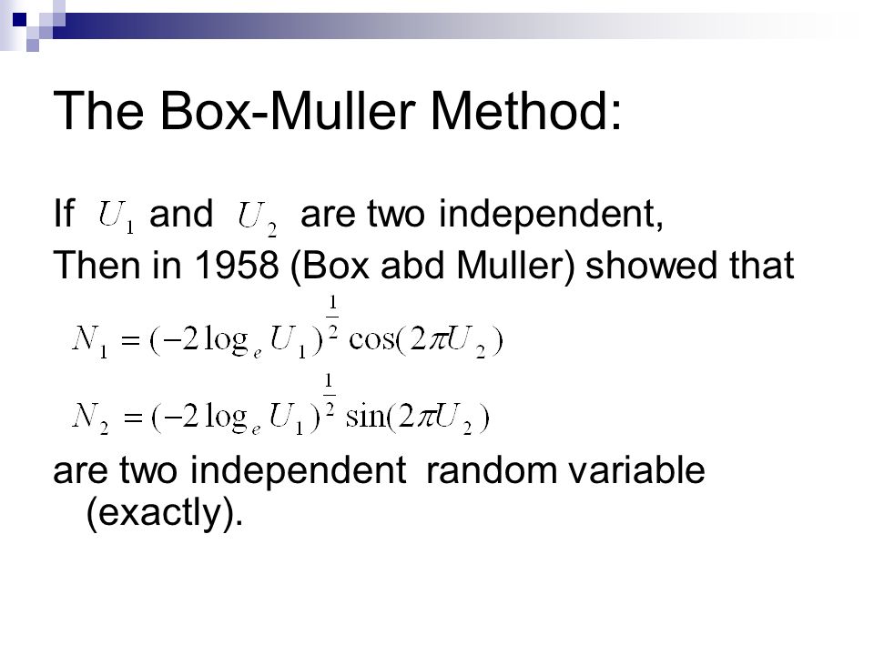 Chapter 4 Particular Methods for Non- Uniform Random Variables. - ppt  download