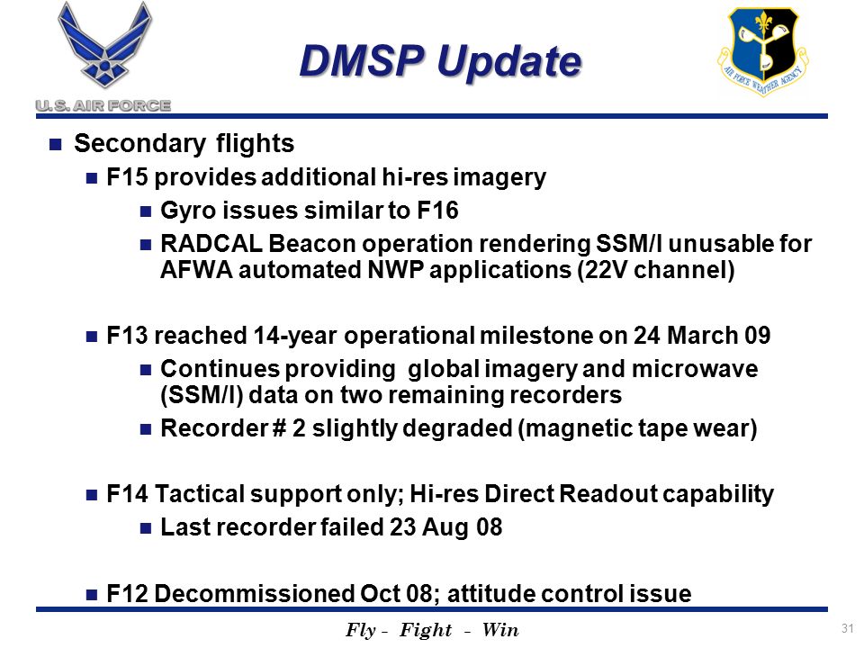 Air Force Weather Agency Fly - Fight - Win AFWA Update COPC May 2009 ...