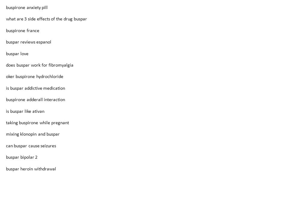 Buspar side effects seizures