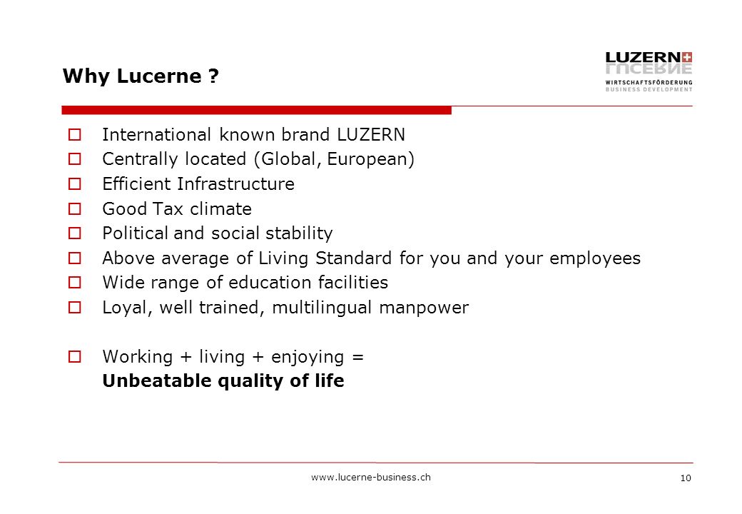 10 Why Lucerne .