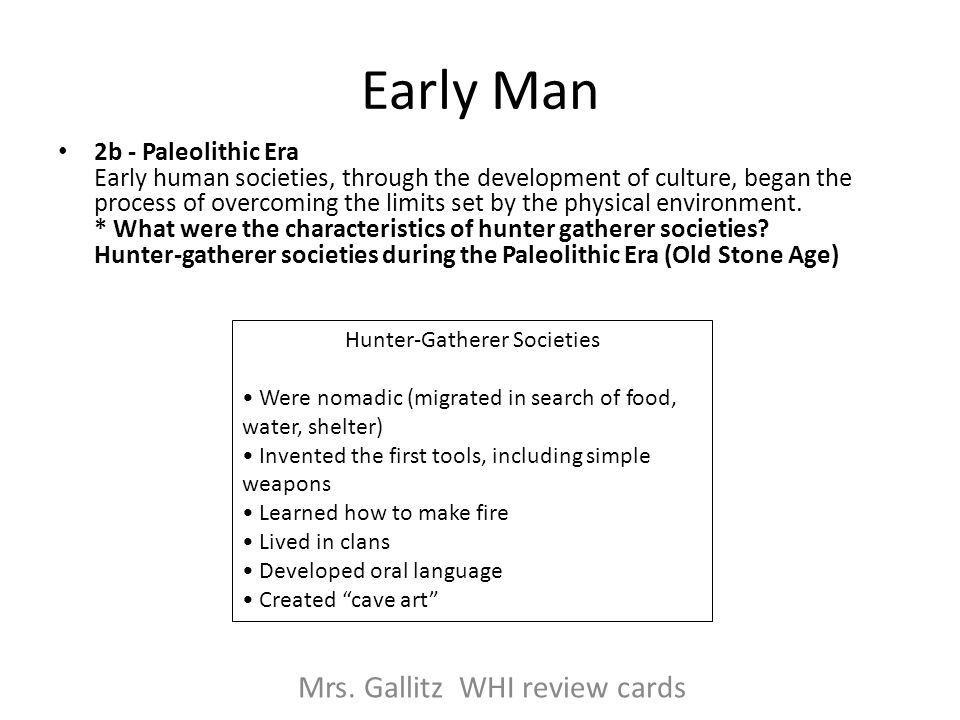 Characteristics of hunter gatherer societies