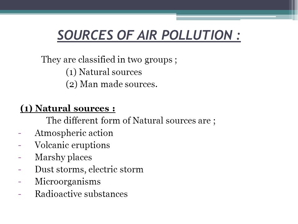 difference between natural and man made pollution