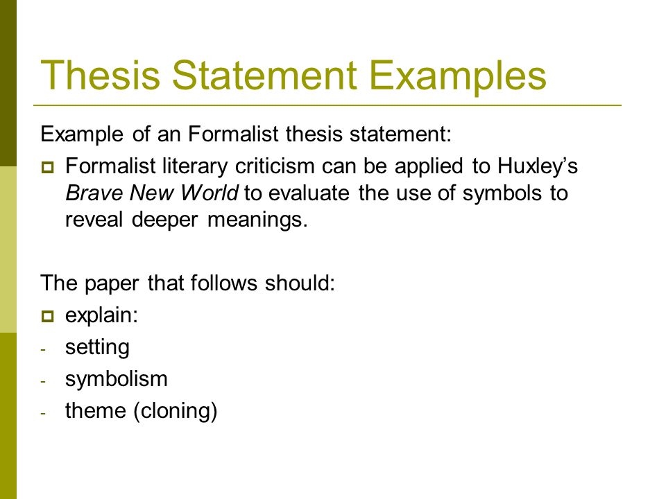 thesis statement for a literary analysis