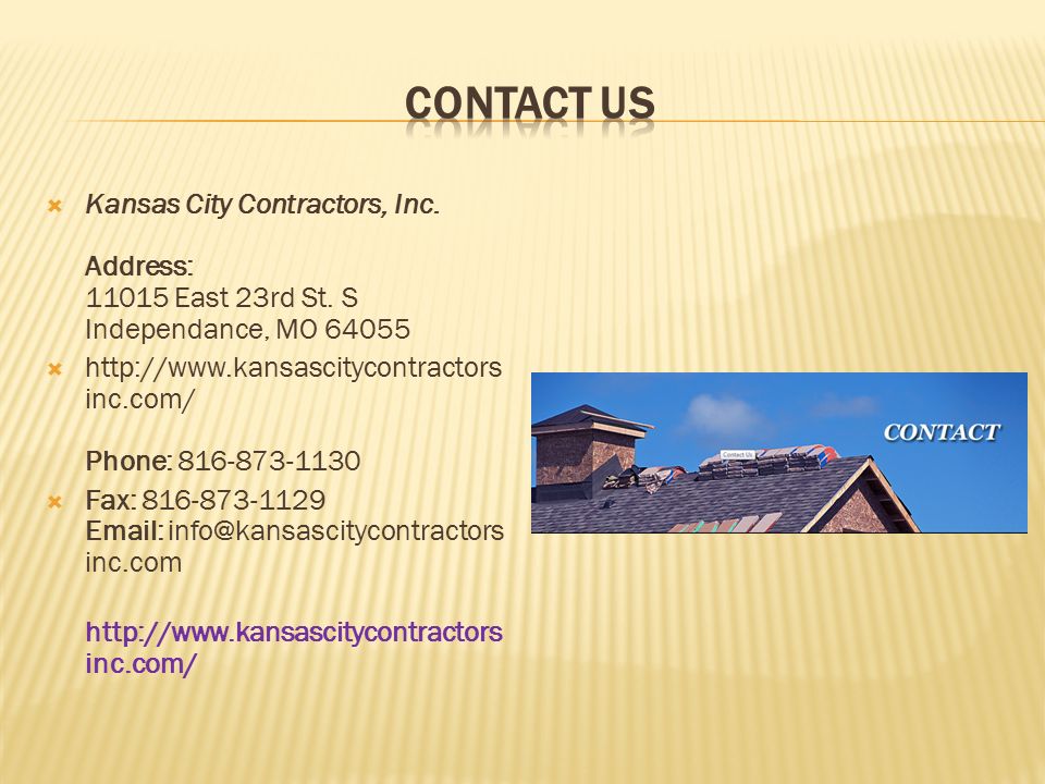  Kansas City Contractors, Inc. Address: East 23rd St.