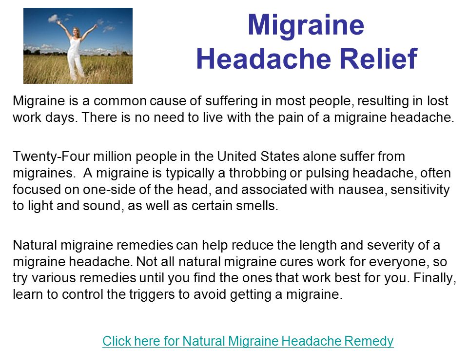 migraine headache relief migraine is a common cause of suffering in