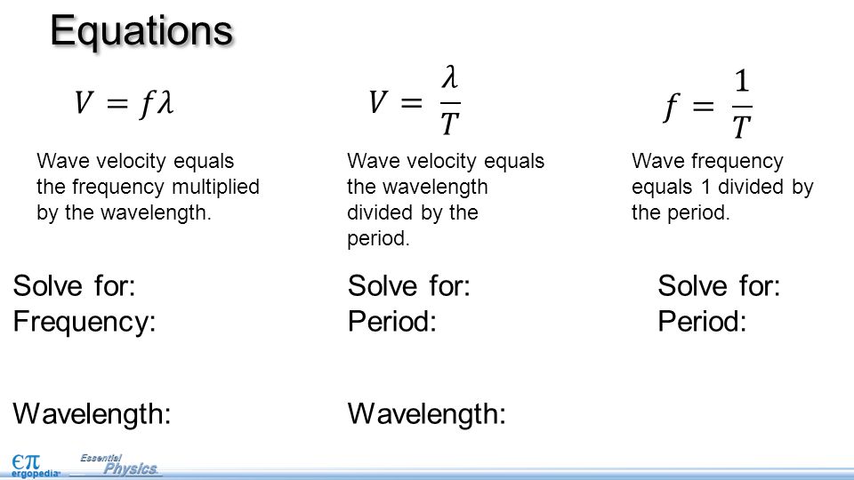 Frequency перевод на русский. Wave equation. Wavelength and Velocity. Wavelength Formula. The Formula of Frequency and Velocity.