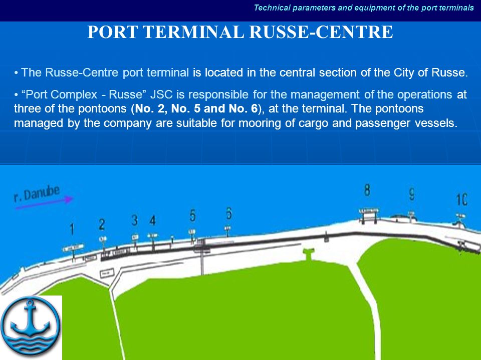 PORT TERMINAL RUSSE-CENTRE The Russe-Centre port terminal is located in the central section of the City of Russe.