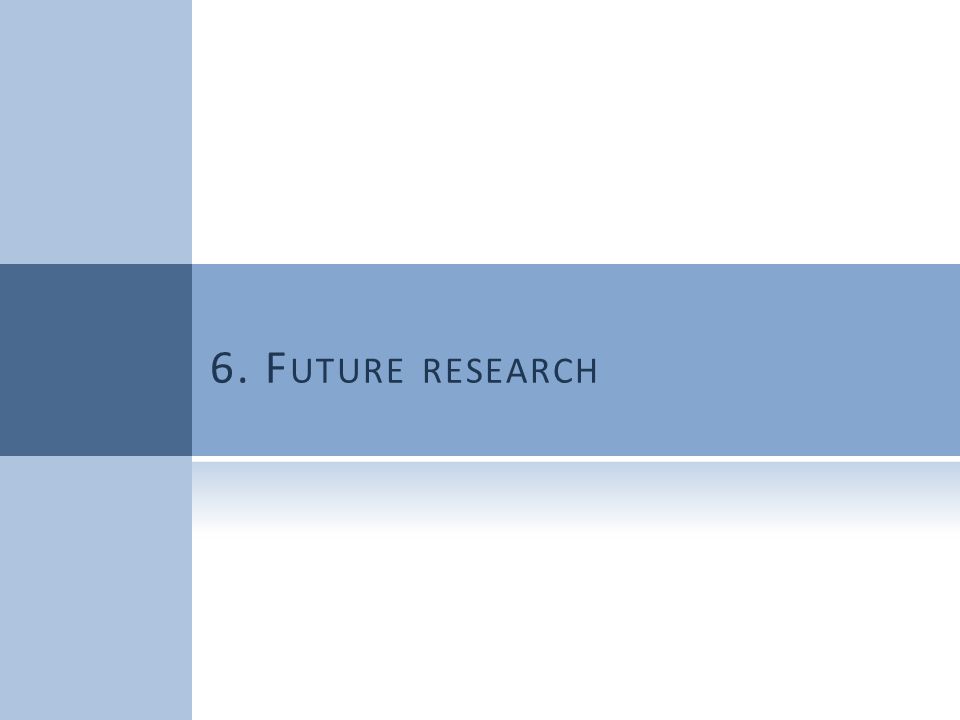 6. F UTURE RESEARCH