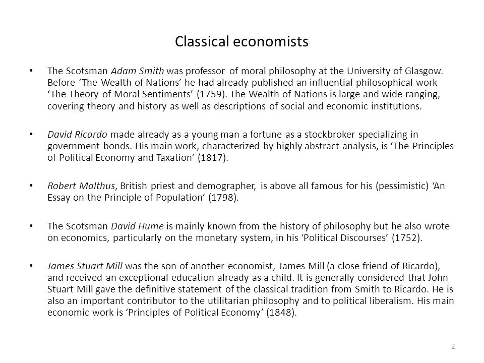 6 Classical Economics Classical Economics Dominant - 