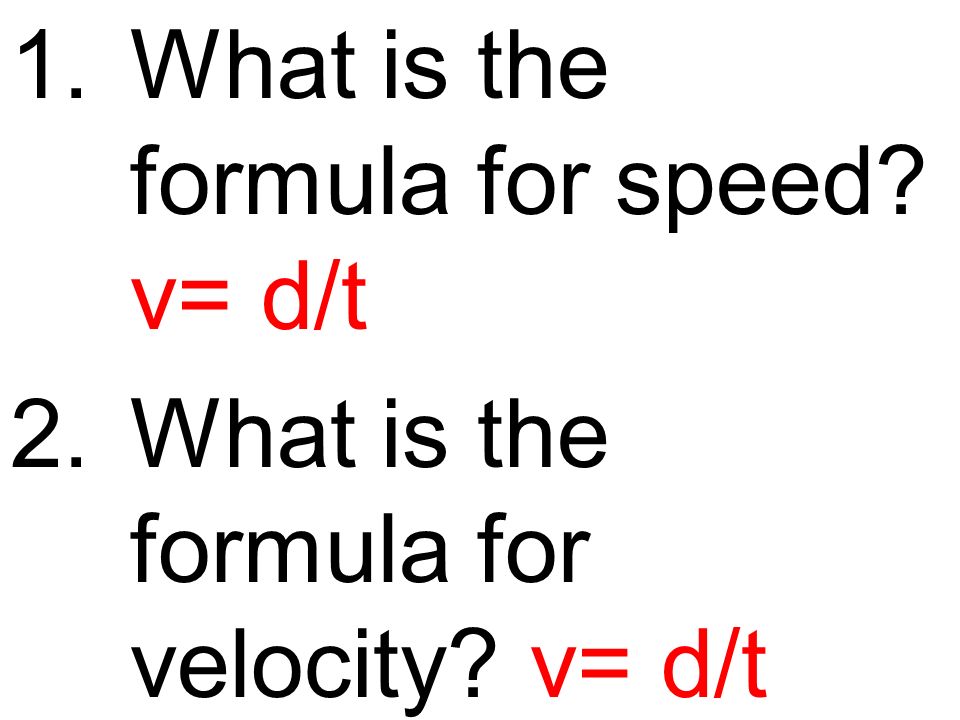 What Is the Formula for Velocity?