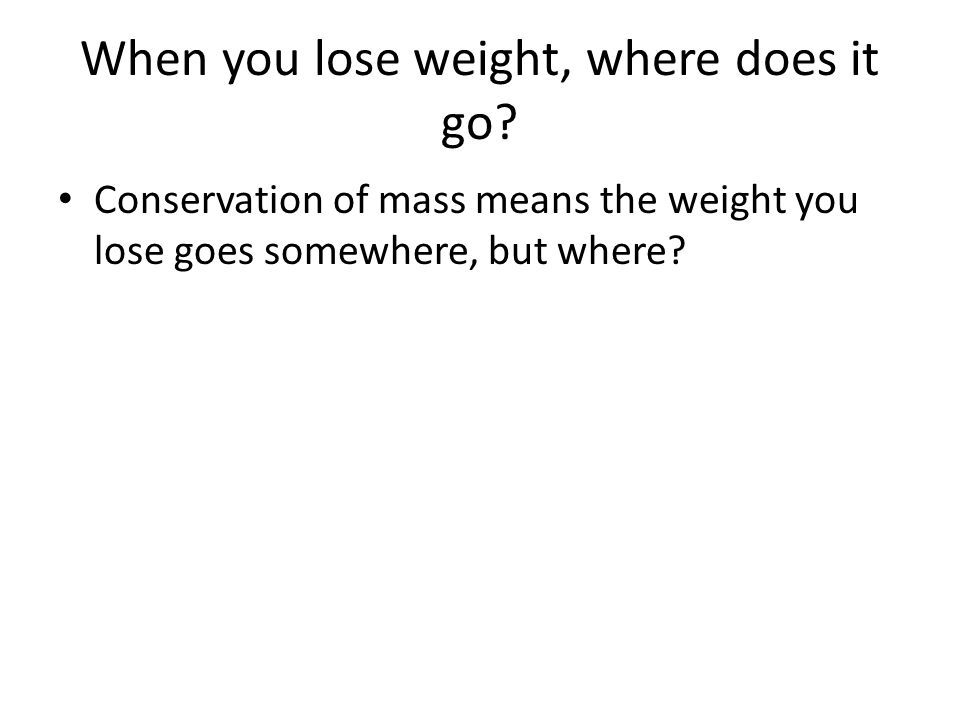 When you lose weight, where does it go.