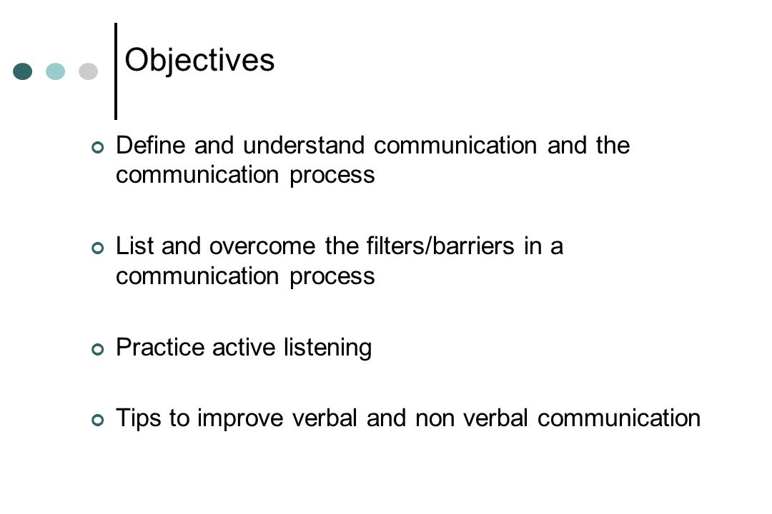 what are objectives of communication