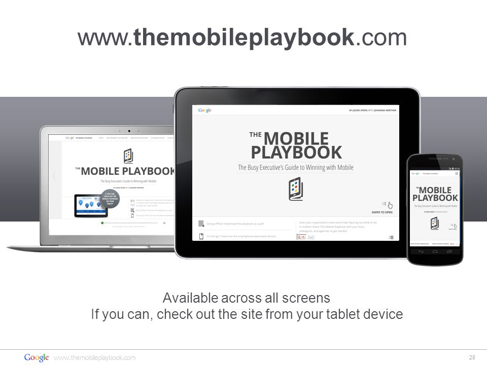 28   Available across all screens If you can, check out the site from your tablet device