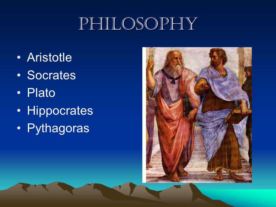 Philosophy Aristotle Socrates Plato Hippocrates Pythagoras