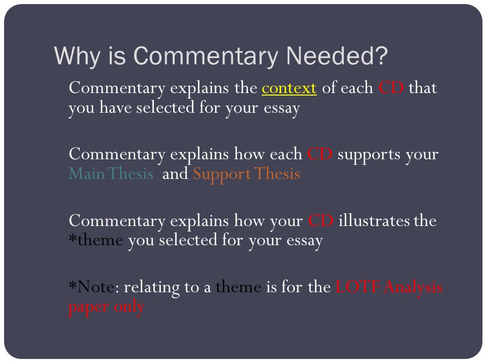 how do you write a commentary