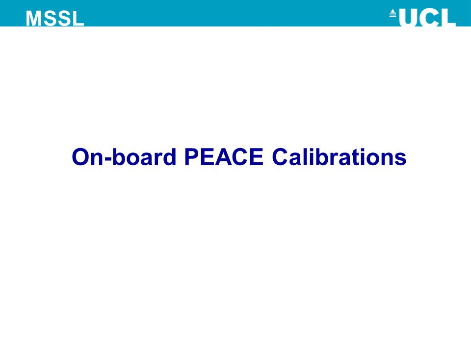 On-board PEACE Calibrations MSSL