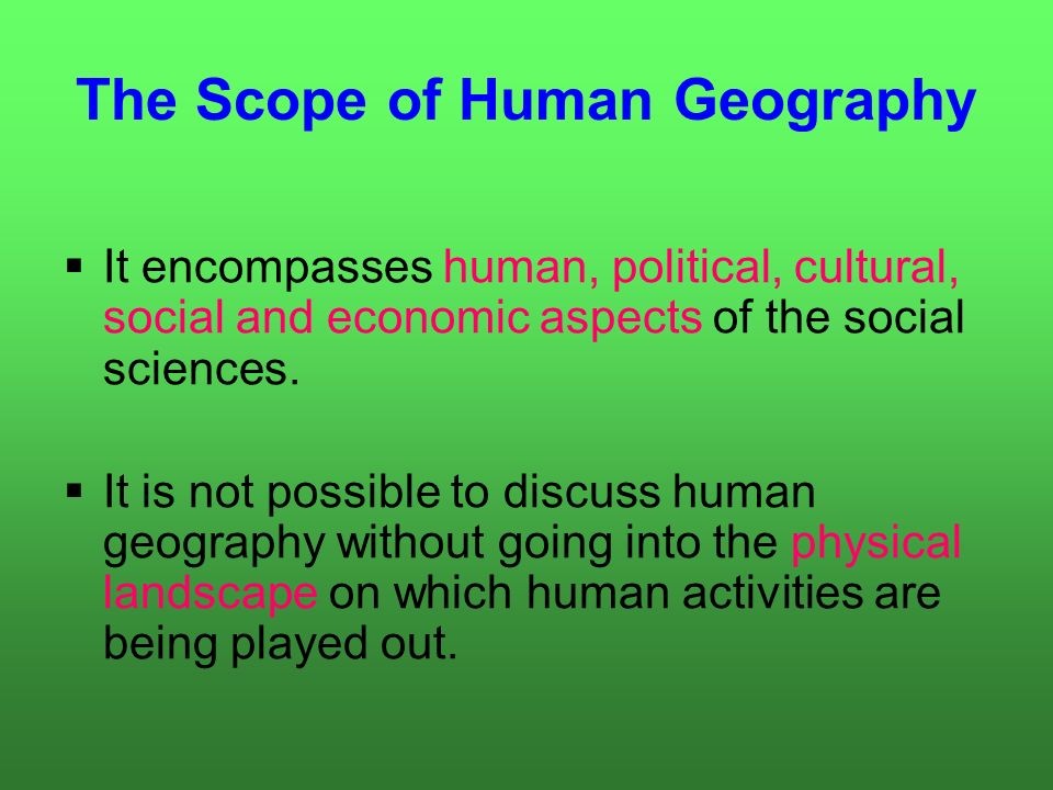 scope of human geography
