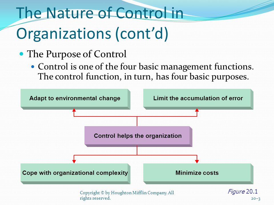 Basic Elements of Control Chapter 11. The of Control in Organizations Control The of organizational activities so that some targeted. - ppt