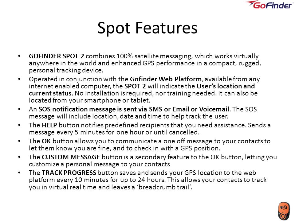 Spot 2 Satellite GPS Messenger CONNECT TO AN ALTERNATIVE PROFESSIONAL  TRACKING PACKAGE World Class Tracking on One Platform. - ppt download