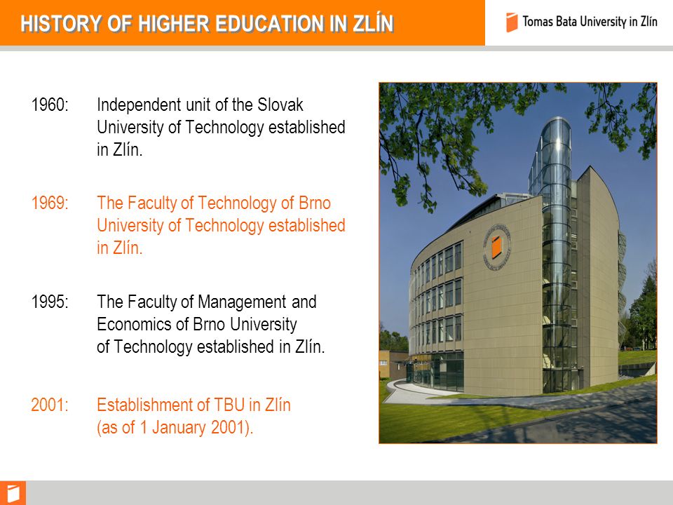 Presentation on Tomas Bata University in Zlín - ppt download
