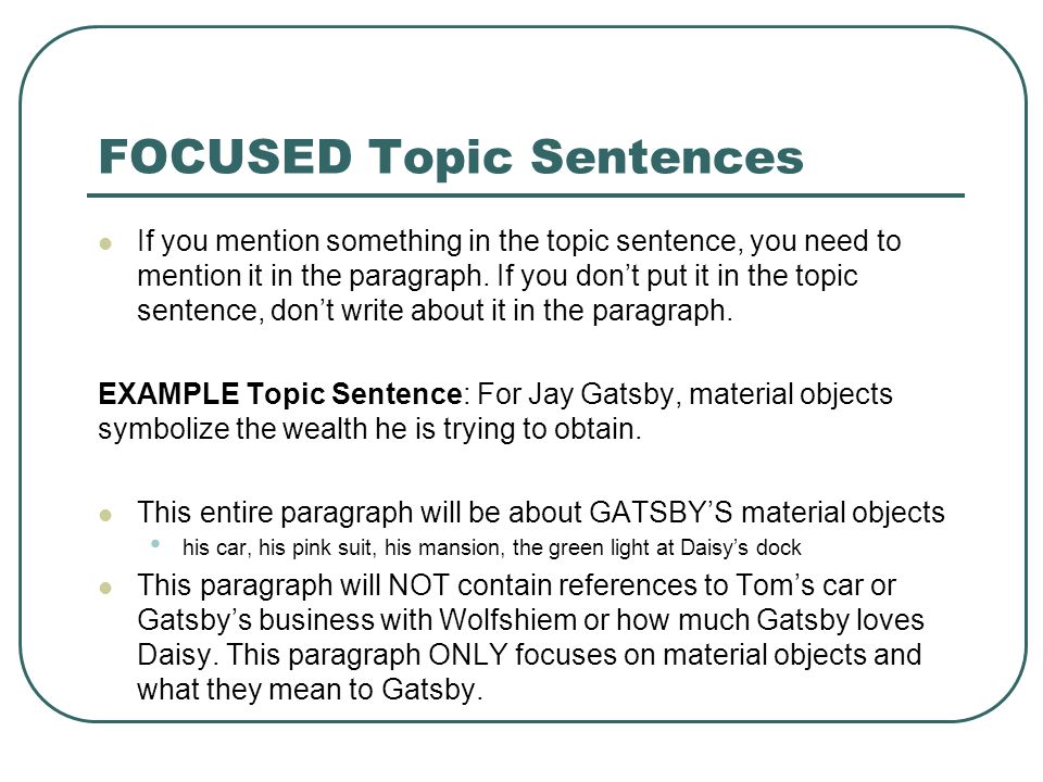sample topic sentences