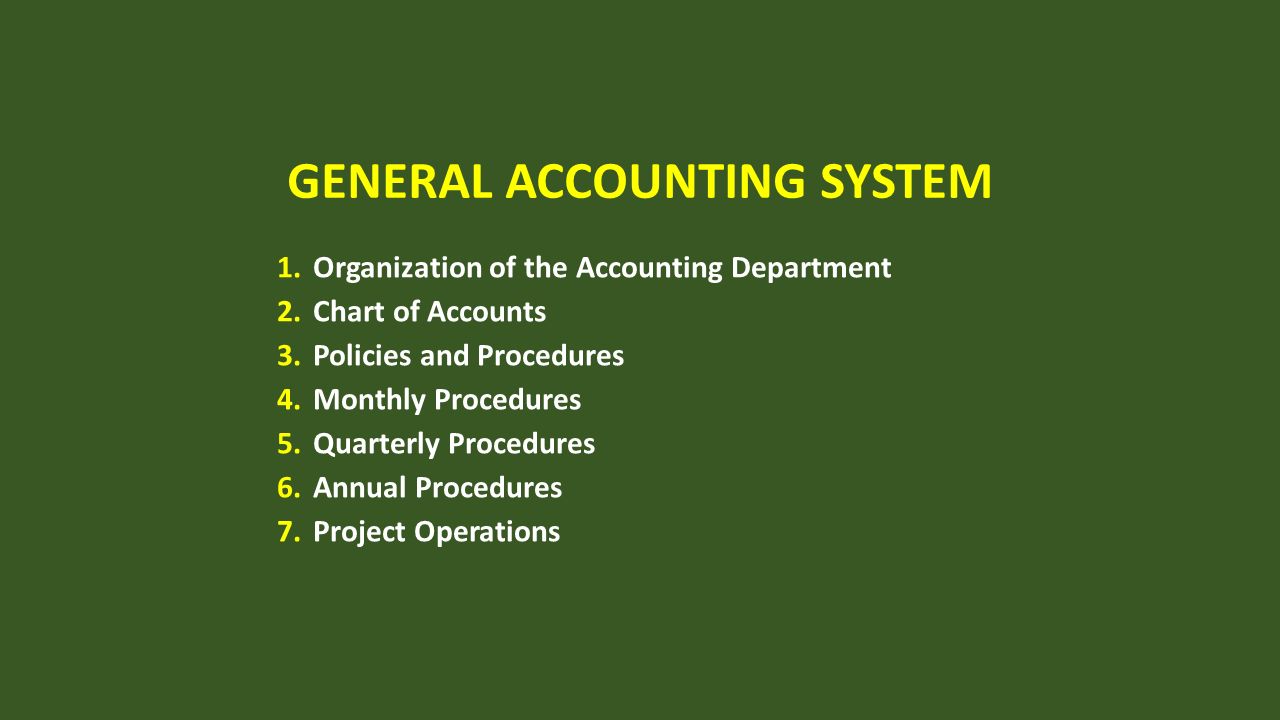 Chart Of Accounts Policy