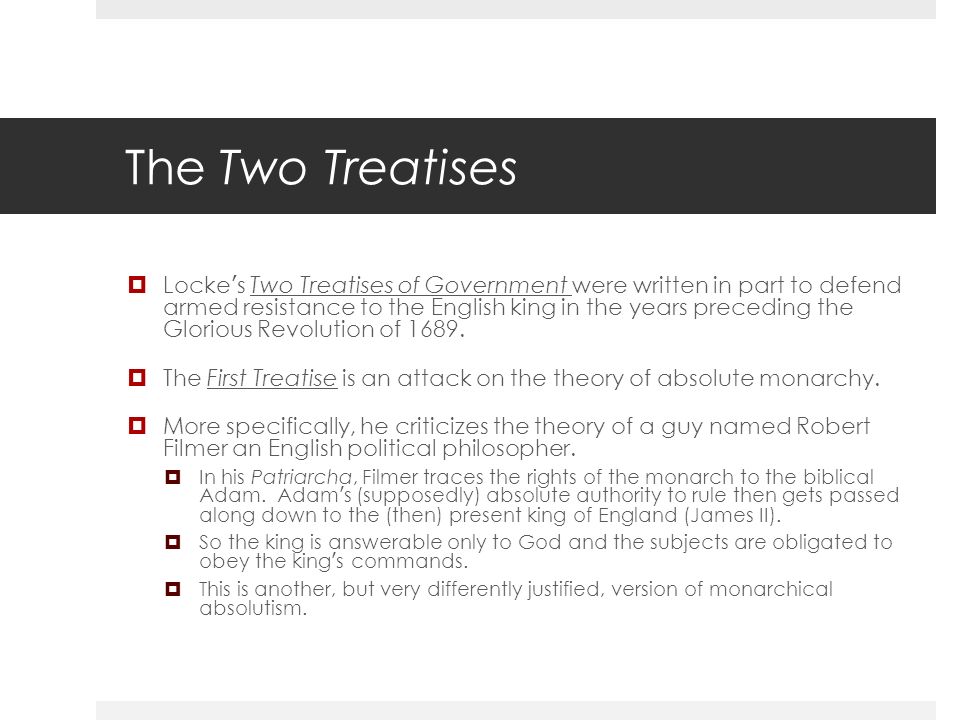 Two treatises of government