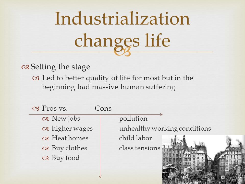 cons of industrialization