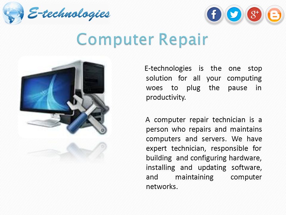 E-technologies is the one stop solution for all your computing woes to plug the pause in productivity.