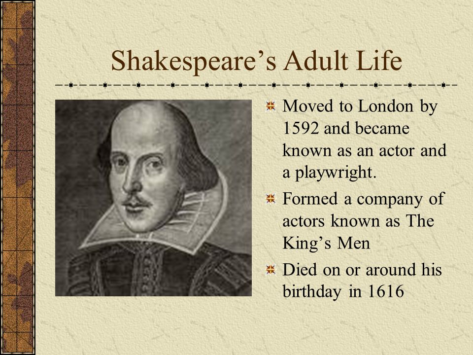 life history of shakespeare in brief