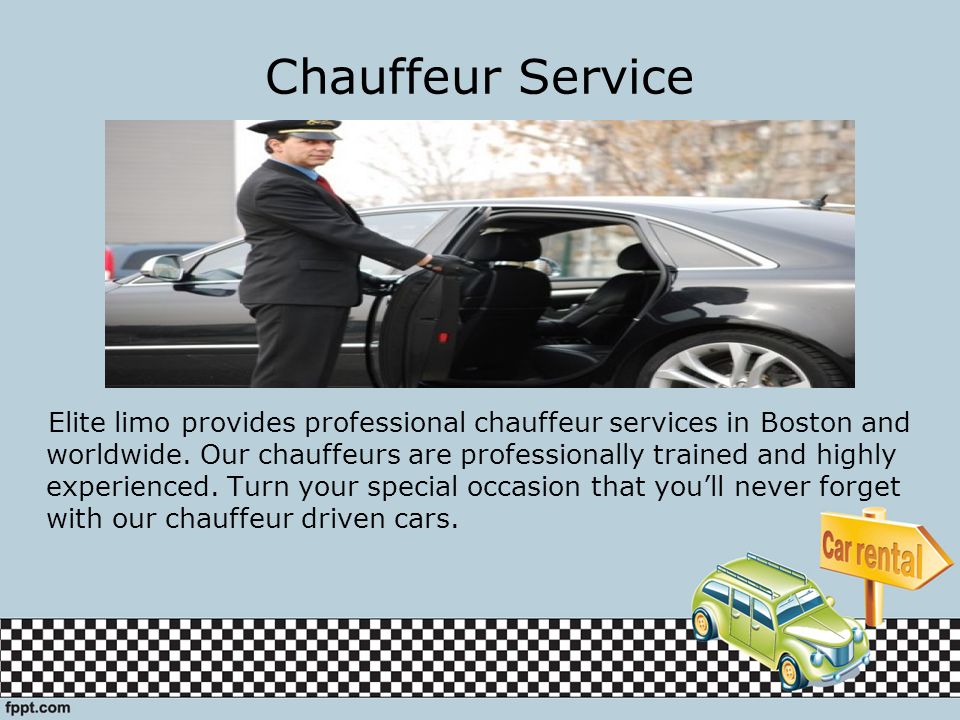 Chauffeur Service Elite limo provides professional chauffeur services in Boston and worldwide.