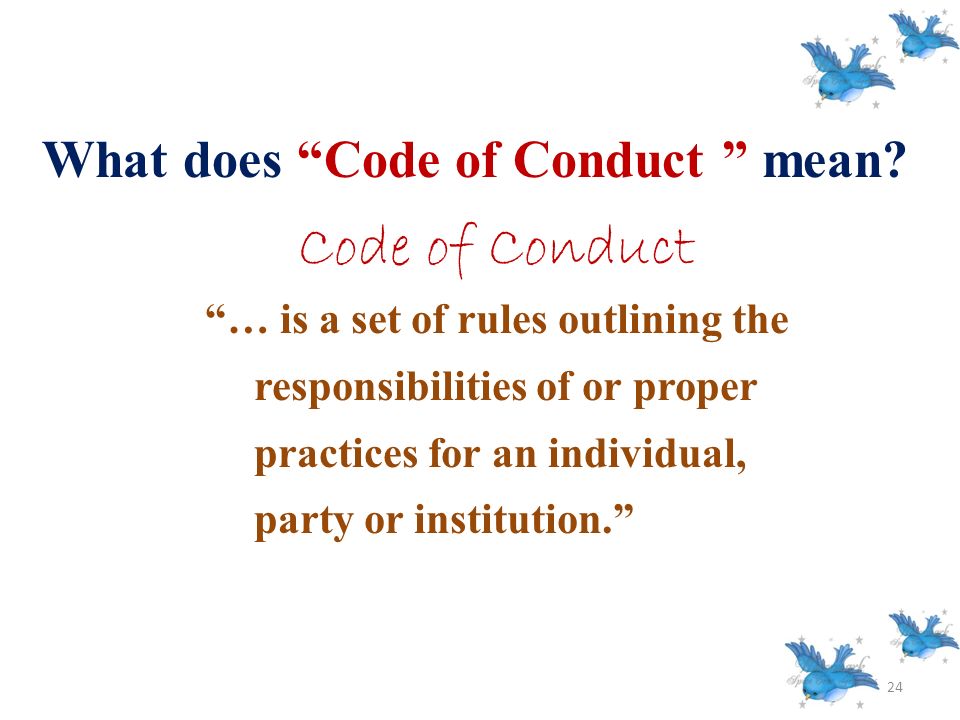 What does conduct mean online