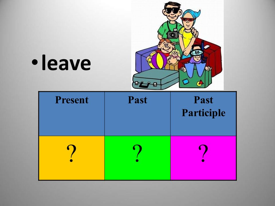 leave PresentPastPast Participle