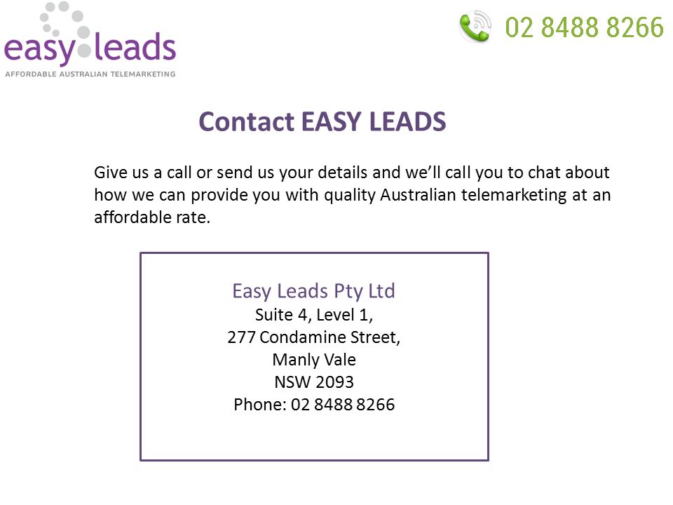 Give us a call or send us your details and we’ll call you to chat about how we can provide you with quality Australian telemarketing at an affordable rate.