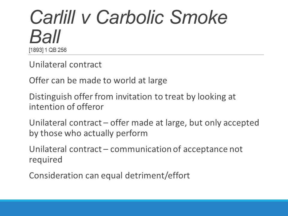 carlill v carbolic smoke ball co 1893 summary
