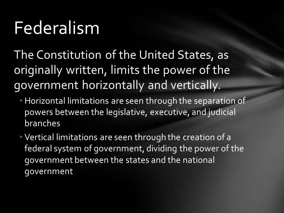 The Constitution Of The United States, As Originally Written, Limits 