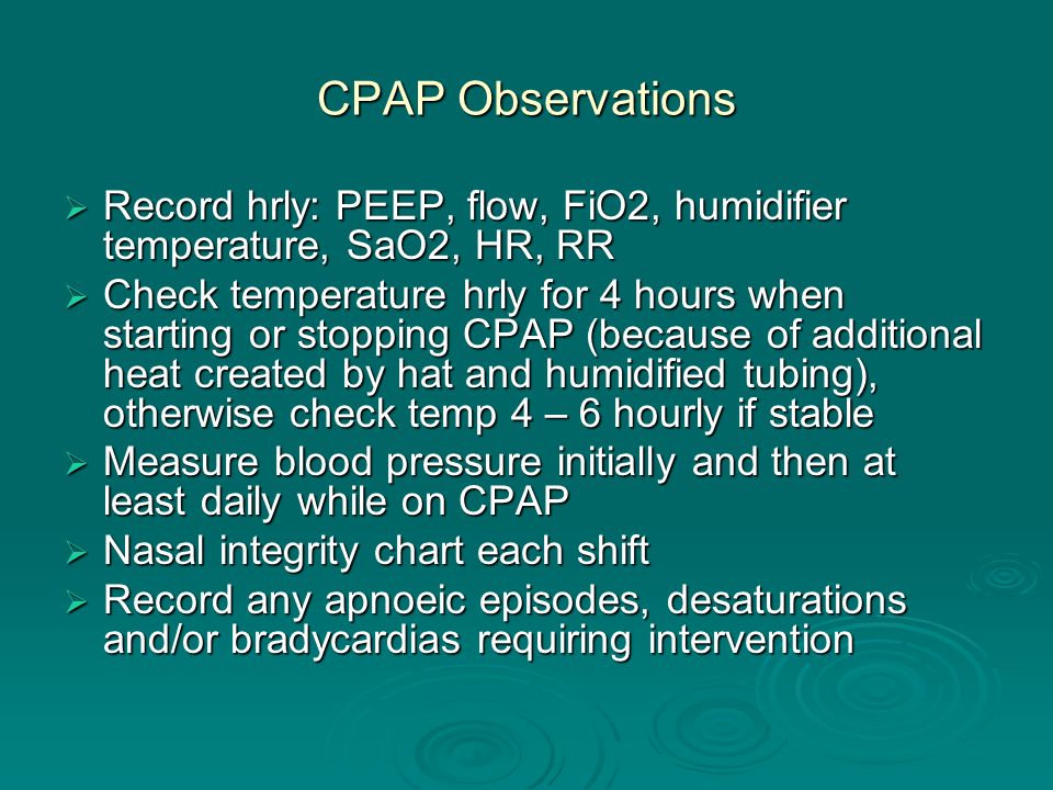 Cpap Fio2 Chart