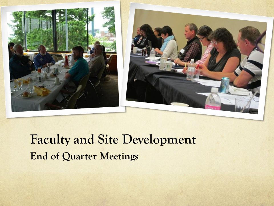 Faculty and Site Development End of Quarter Meetings