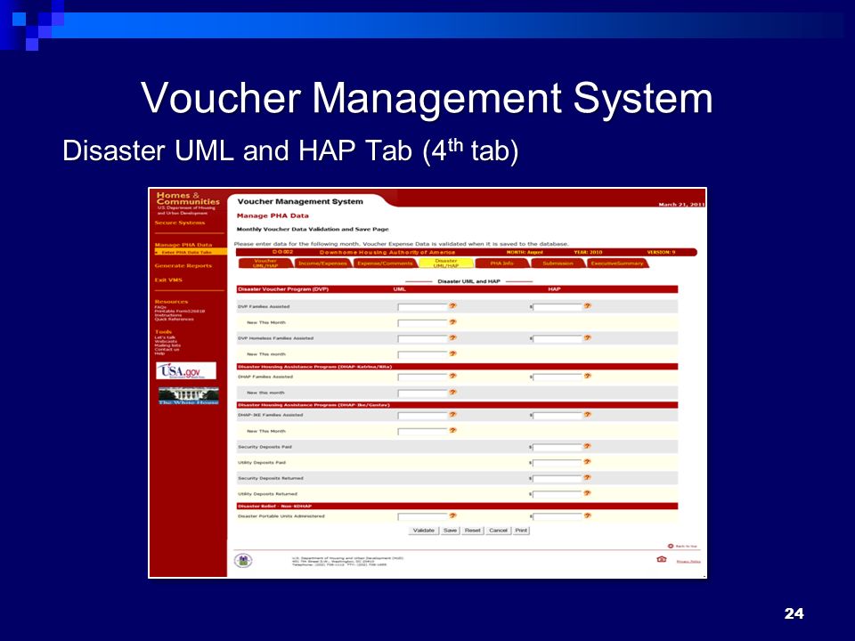 24 Voucher Management System Disaster UML and HAP Tab (4 th tab)