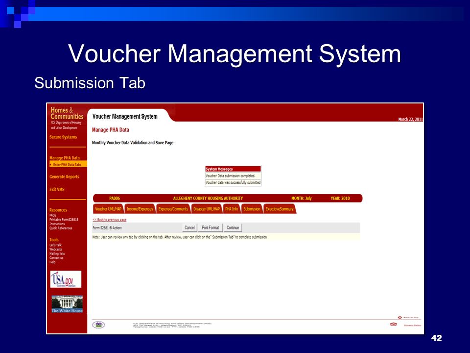 42 Voucher Management System Submission Tab