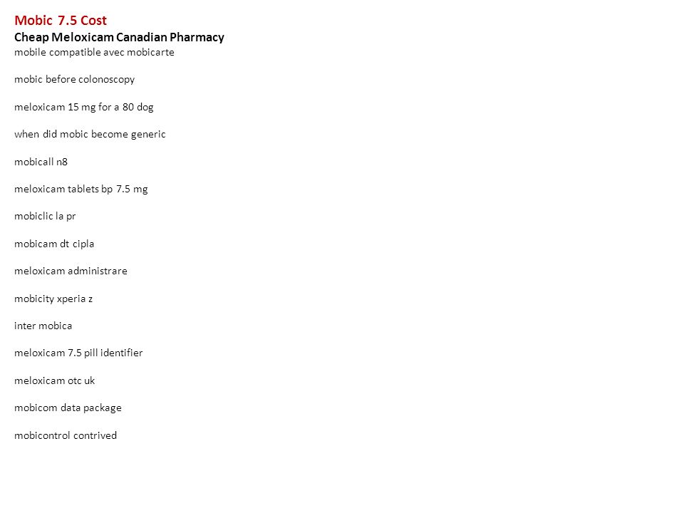 Mobic cost uk